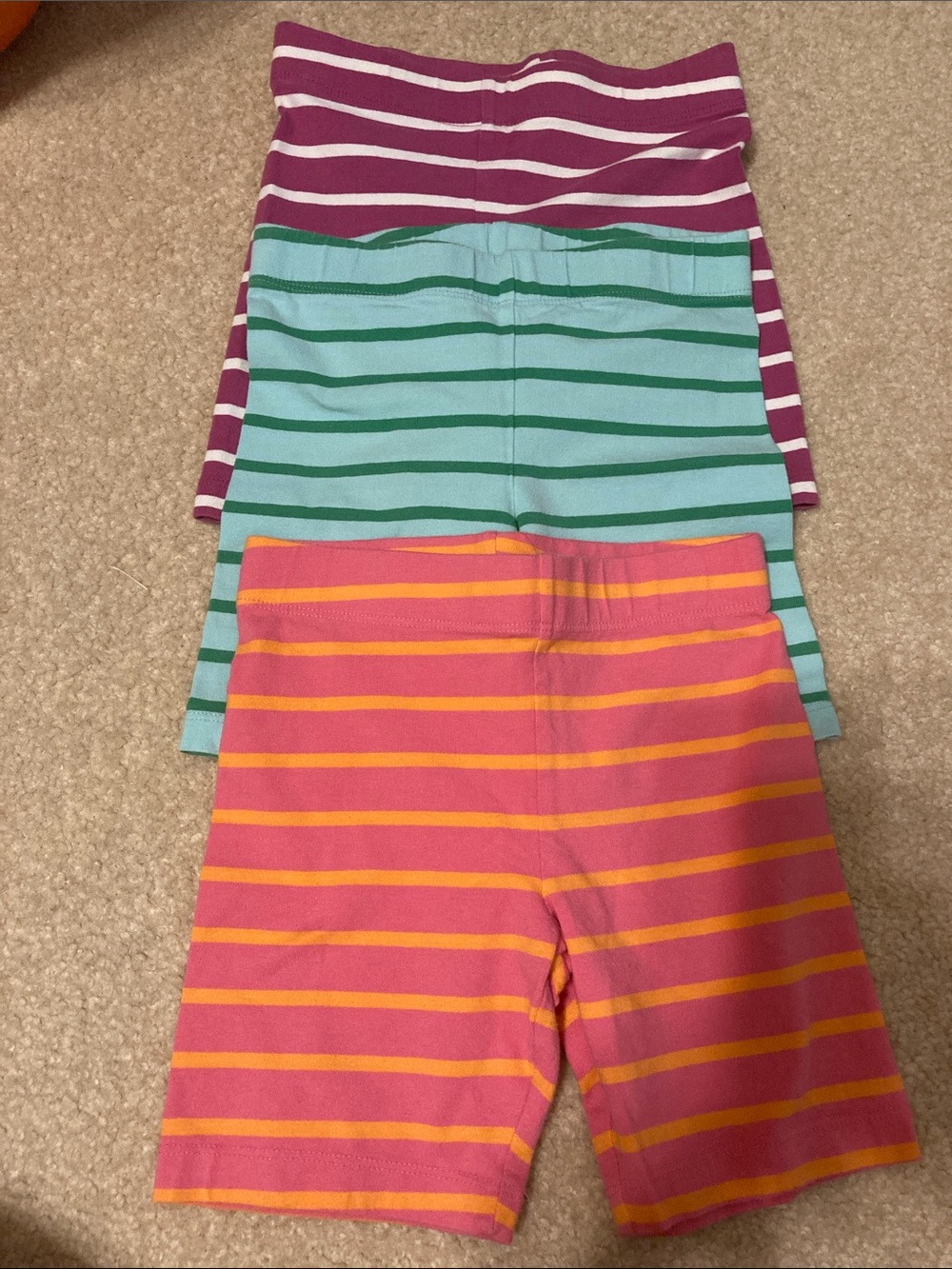 Primary Striped Kids Shorts in Pink, Yellow, Teal & Purple